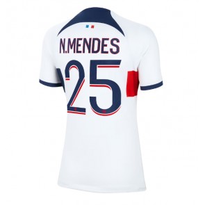 Paris Saint-Germain Nuno Mendes #25 Replika Udebanetrøje Dame 2023-24 Kortærmet